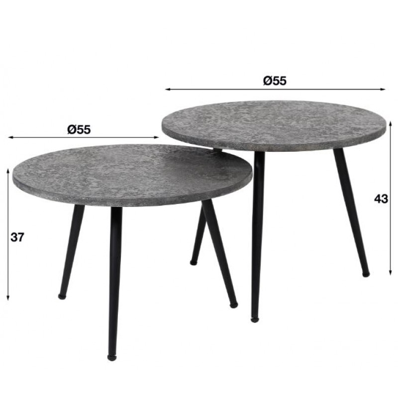 ZI Metallic Coffee Table Round Grey